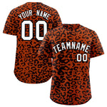 Custom Texas Orange Black Leopard Print Pattern Baseball Jersey | BuyFootballJersey
