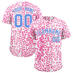 Custom White Pink Leopard Print Pattern Baseball Jersey | BuyFootballJersey