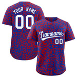 Custom Royal Red Leopard Print Pattern Baseball Jersey | BuyFootballJersey