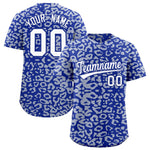 Custom Royal Silver Leopard Print Pattern Baseball Jersey | BuyFootballJersey