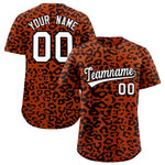 Custom Texas Orange Black Leopard Print Pattern Baseball Jersey | BuyFootballJersey