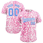 Custom White Pink Leopard Print Pattern Baseball Jersey | BuyFootballJersey