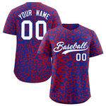Custom Royal Red Leopard Print Pattern Baseball Jersey | BuyFootballJersey