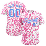 Custom White Pink Leopard Print Pattern Baseball Jersey | BuyFootballJersey