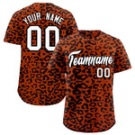 Custom Texas Orange Black Leopard Print Pattern Baseball Jersey | BuyFootballJersey