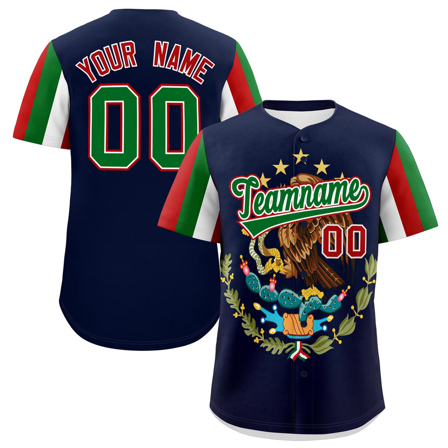 Custom Kelly Green Graffiti Pattern Mexican style Stretch Fabric Baseball Jersey | BuyFootballJersey