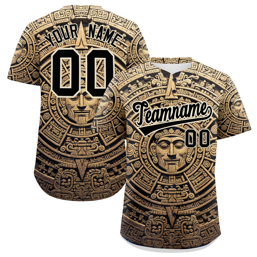 Custom Red Cream Graffiti Pattern Mexican style Stretch Fabric Baseball Jersey | BuyFootballJersey