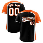 Custom Black Orange Personalized Color Block Baseball jersey | BuyFootballJersey