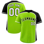 Custom Neon Green Black Personalized Color Block Baseball jersey | BuyFootballJersey