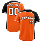 Custom Orange Black Personalized Color Block Baseball jersey | BuyFootballJersey