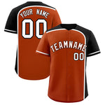 Custom Texas Orange Black Personalized Color Block Baseball jersey | BuyFootballJersey