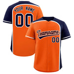Custom Orange Navy Personalized Color Block Baseball jersey | BuyFootballJersey