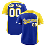 Custom Royal Gold Personalized Color Block Baseball jersey | BuyFootballJersey