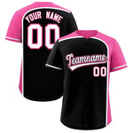 Custom Black Pink Personalized Color Block Baseball jersey | BuyFootballJersey