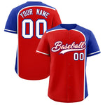 Custom Red Royal Personalized Color Block Baseball jersey | BuyFootballJersey