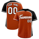 Custom Texas Orange Black Personalized Color Block Baseball jersey | BuyFootballJersey
