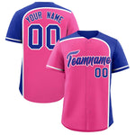 Custom Pink Royal Personalized Color Block Baseball jersey | BuyFootballJersey