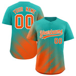 Custom Aqua Orange Diagonal Stripe Personalized Gradient Fashion Baseball Jersey | BuyFootballJersey