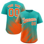 Custom Aqua Orange Diagonal Stripe Personalized Gradient Fashion Baseball Jersey | BuyFootballJersey