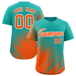 Custom Aqua Orange Diagonal Stripe Personalized Gradient Fashion Baseball Jersey | BuyFootballJersey