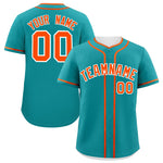 Custom Aqua Orange Personalized Classic Baseball Jersey | BuyFootballJersey
