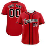 Custom Red Black Personalized Classic Baseball Jersey | BuyFootballJersey