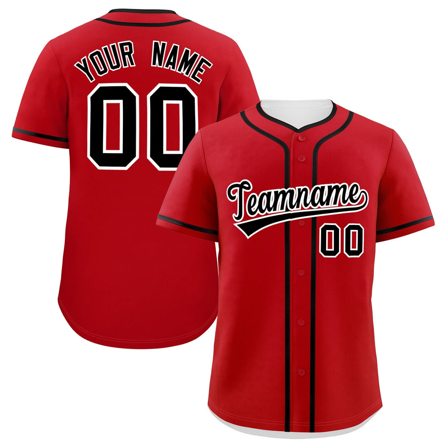 Custom Red Black Personalized Classic Baseball Jersey | BuyFootballJersey