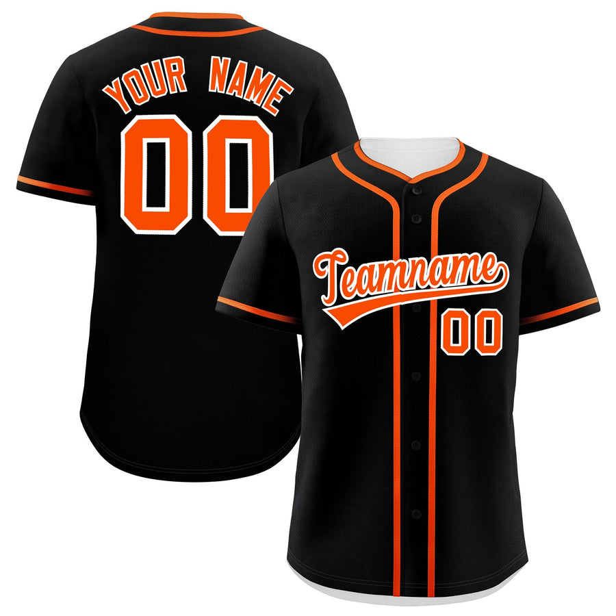 Custom Black Orange Personalized Classic Baseball Jersey | BuyFootballJersey