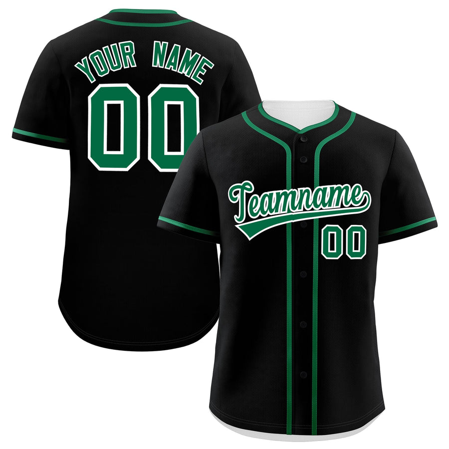 Custom Black Kelly Green Personalized Classic Baseball Jersey | BuyFootballJersey