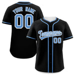 Custom Black Light Blue Personalized Classic Baseball Jersey | BuyFootballJersey