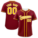 Custom Crimson Gold Personalized Classic Baseball Jersey | BuyFootballJersey