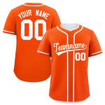 Custom Orange White Personalized Classic Baseball Jersey | BuyFootballJersey