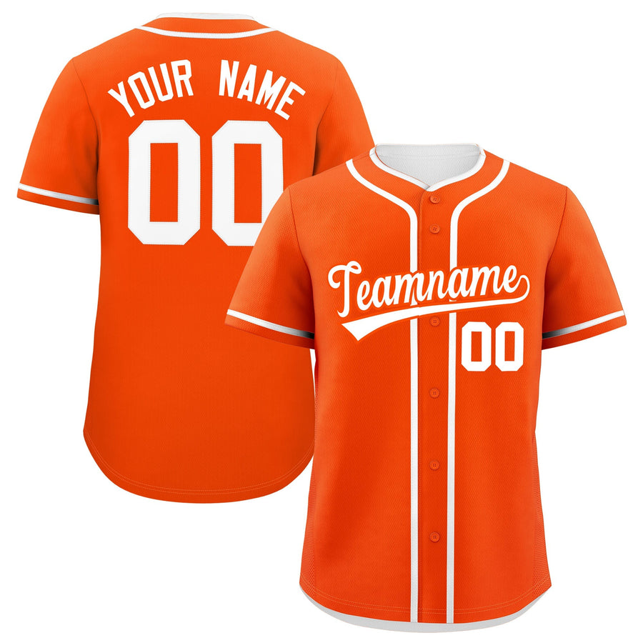 Custom Orange White Personalized Classic Baseball Jersey | BuyFootballJersey