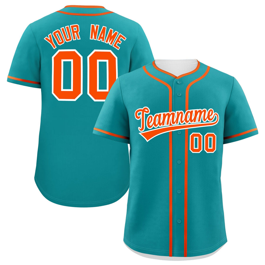 Custom Aqua Orange Personalized Classic Baseball Jersey | BuyFootballJersey
