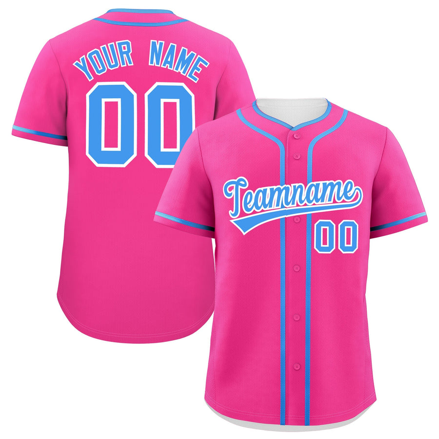 Custom Pink Powder Blue Personalized Classic Baseball Jersey | BuyFootballJersey