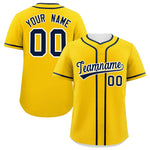 Custom Gold Navy Personalized Classic Baseball Jersey | BuyFootballJersey
