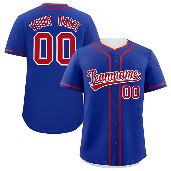 Custom Royal Red Personalized Classic Baseball Jersey | BuyFootballJersey