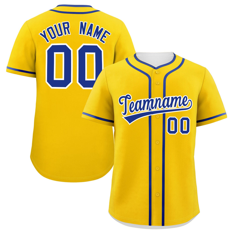 Custom Gold Royal Personalized Classic Baseball Jersey | BuyFootballJersey
