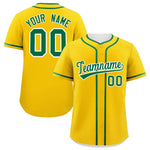 Custom Gold Kelly Green Personalized Classic Baseball Jersey | BuyFootballJersey