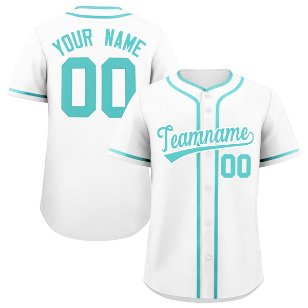 Custom White Bright Green Personalized Classic Baseball Jersey | BuyFootballJersey