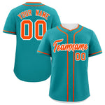 Custom Aqua Orange Personalized Classic Baseball Jersey | BuyFootballJersey
