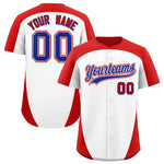 Custom White Red Personalized Edge Color Block Baseball Jersey | BuyFootballJersey