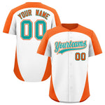 Custom White Orange Personalized Edge Color Block Baseball Jersey | BuyFootballJersey