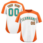 Custom White Orange Personalized Edge Color Block Baseball Jersey | BuyFootballJersey