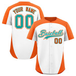 Custom White Orange Personalized Edge Color Block Baseball Jersey | BuyFootballJersey