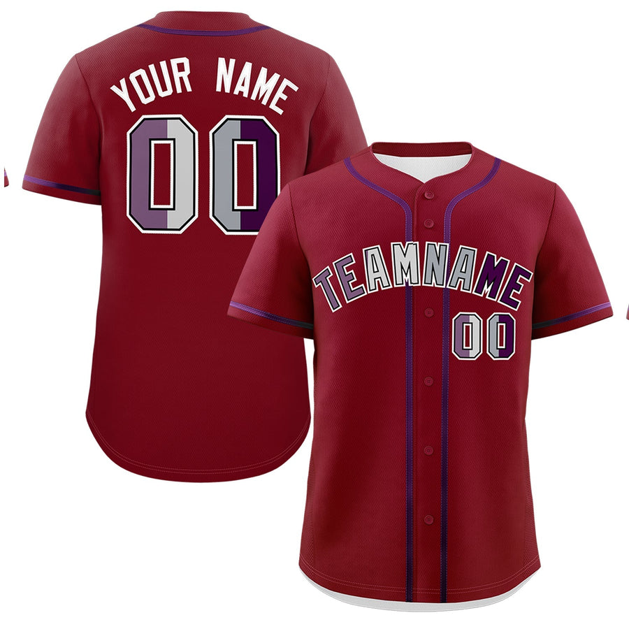 Custom Crimson Purple Genderless For Pride Month Classic Style Baseball Jersey | BuyFootballJersey