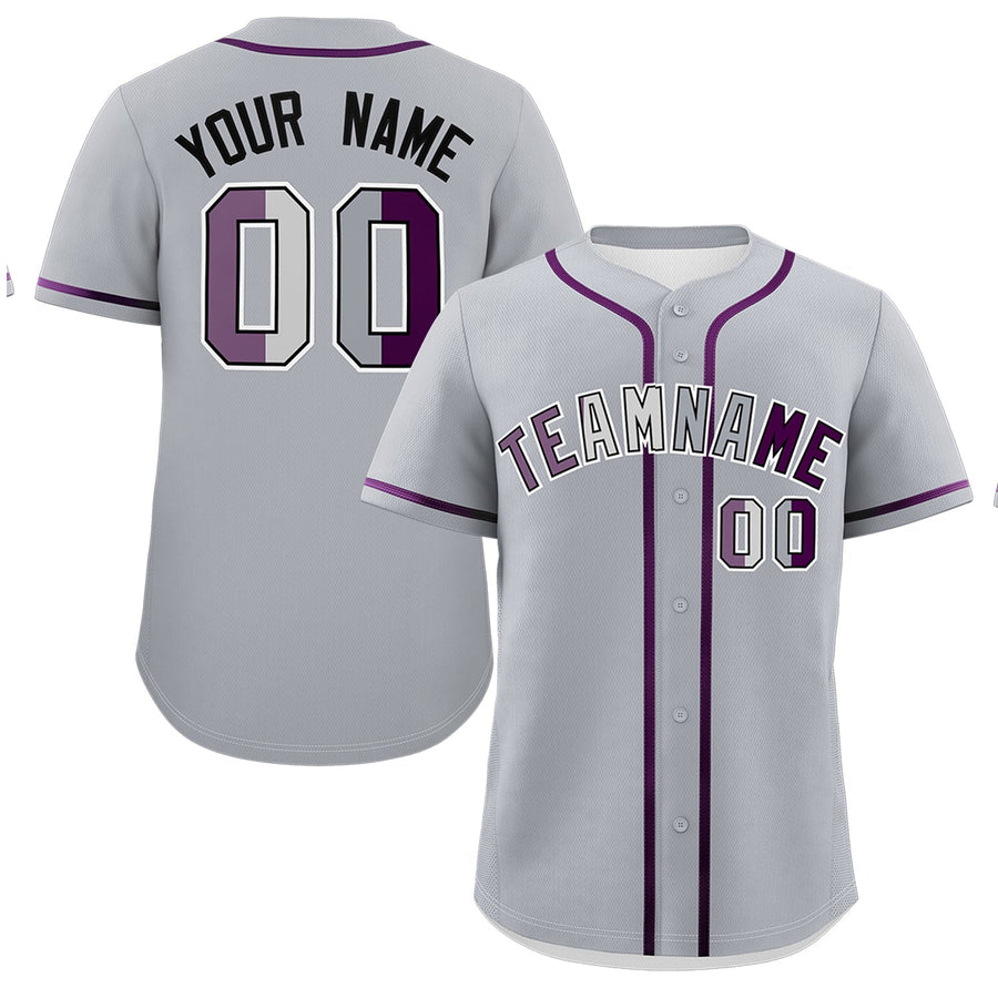 Custom Gray Purple Genderless For Pride Month Classic Style Baseball Jersey | BuyFootballJersey