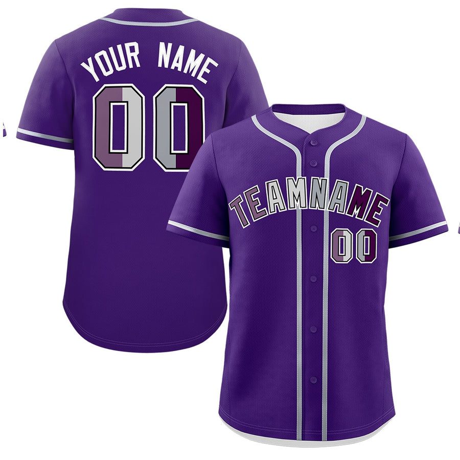 Custom Purple Gray White Genderless For Pride Month Classic Style Baseball Jersey | BuyFootballJersey