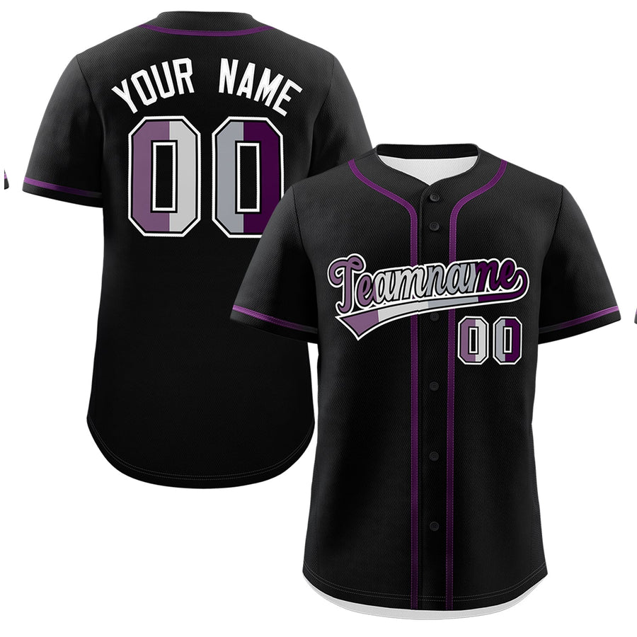 Custom Black Purple Genderless For Pride Month Classic Style Baseball Jersey | BuyFootballJersey