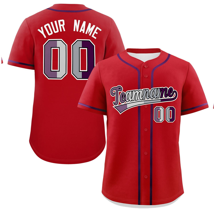 Custom Red Purple Genderless For Pride Month Classic Style Baseball Jersey | BuyFootballJersey